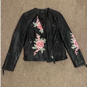 Topshop US 6 Women’s Faux Leather Moto Jacket